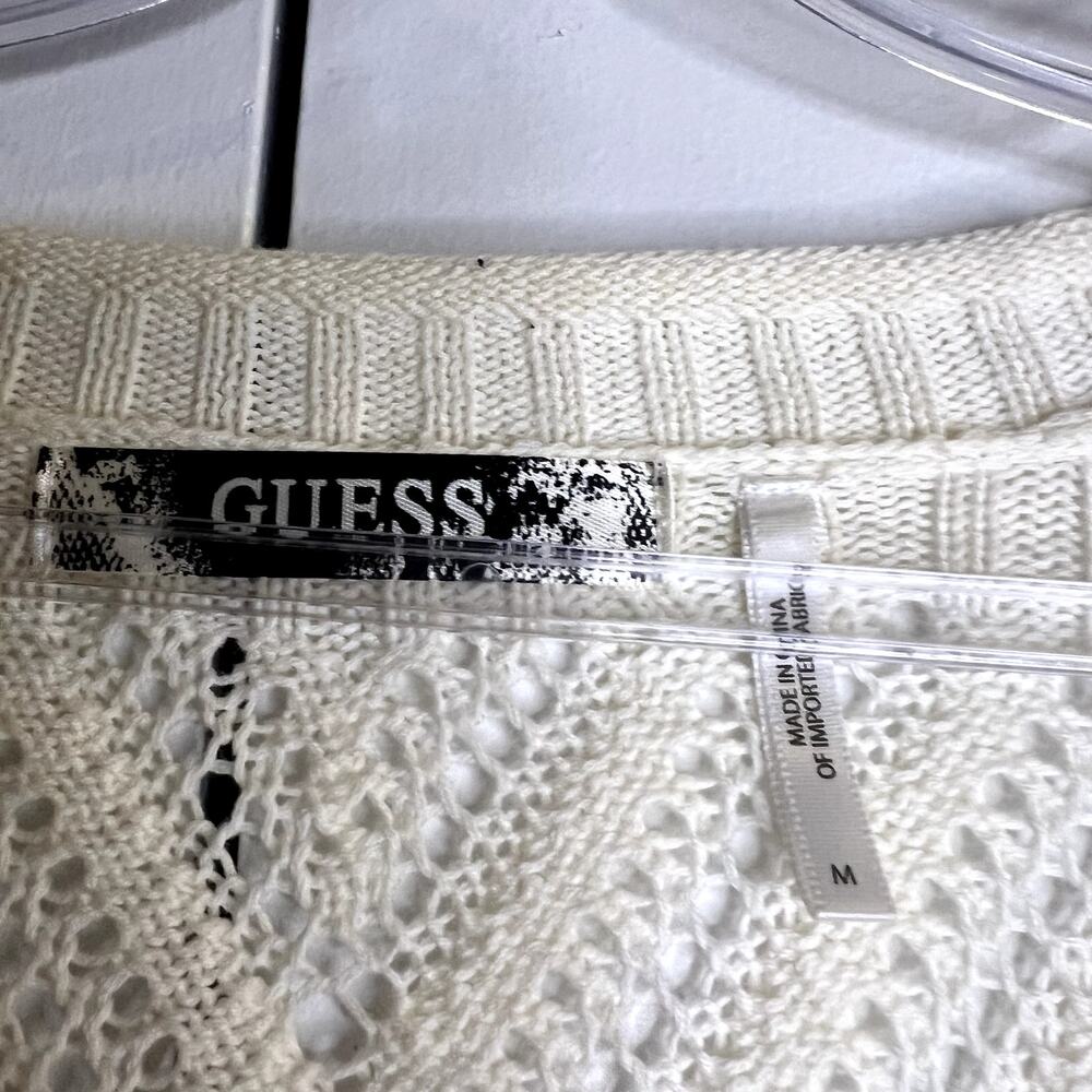 Guess open knit cardigan size M Y2K revival era ivory white - Picture 4 of 6